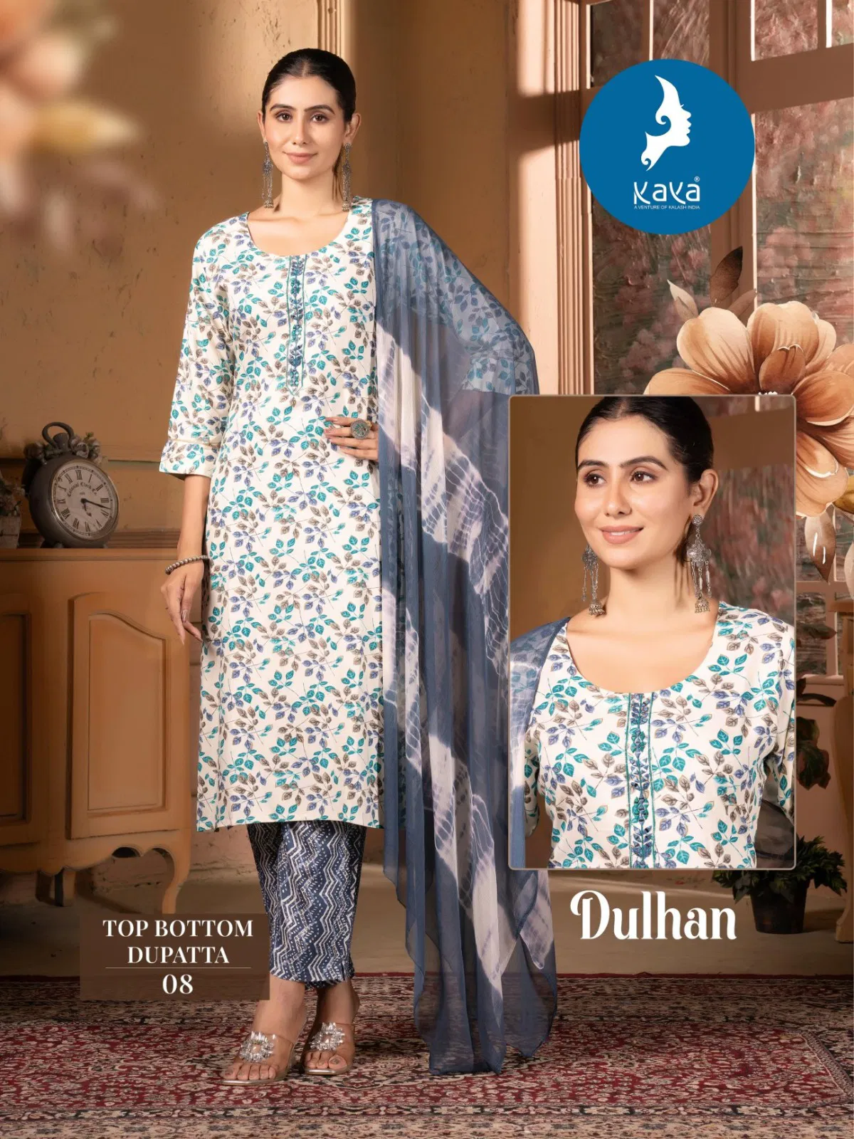 Dulhan By Kaya Rayon Printed Kurti With Bottom Dupatta Wholesalers In Delhi